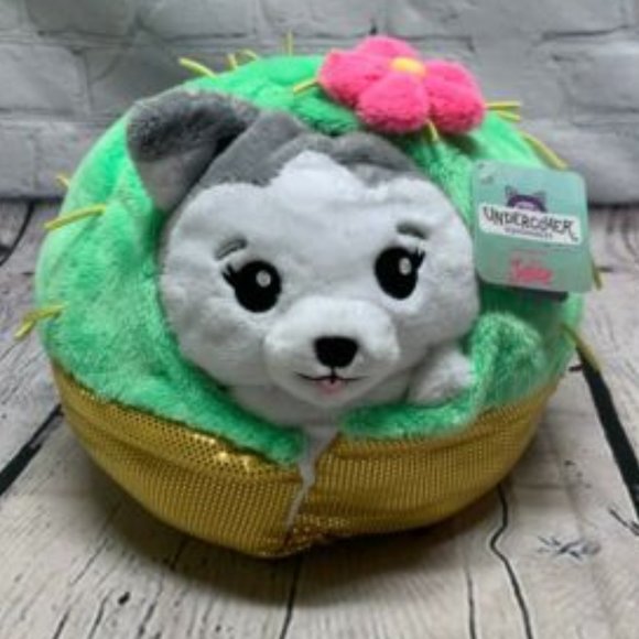 NEW Justice Undercover Squishable Plush in Disquise 7" Heather Husky in Cactus - Picture 1 of 2